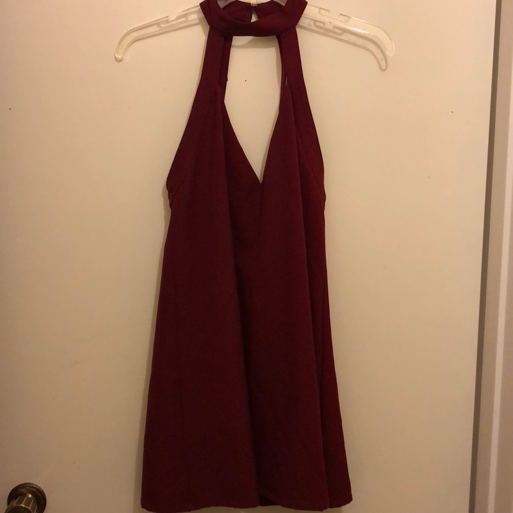 Burgundy mini dress